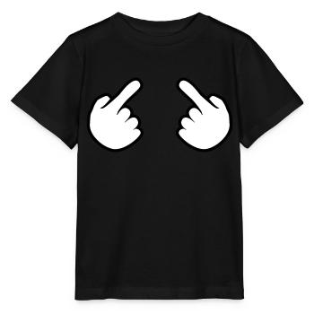2 haende ich kontur hand comic cartoon zeigen zeig - Stanley/Stella Kinder T-Shirt MINI CREATOR  - Schwarz - Vorne - Mikhail (115cm)