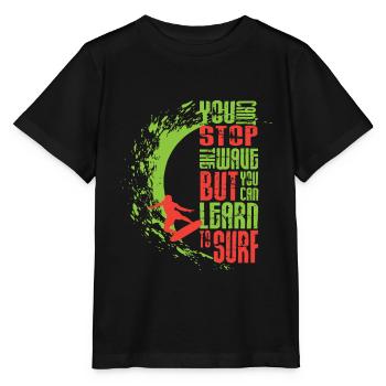 Surfing - Wellenreiten - Stanley/Stella Kinder T-Shirt MINI CREATOR  - Schwarz - Vorne - Mikhail (115cm)
