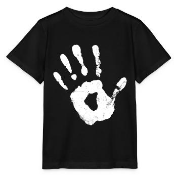 Empreinte de main (blanc) - T-shirt bio MINI CREATOR Stanley/Stella Enfant - noir - Devant - Mikhail (115cm)