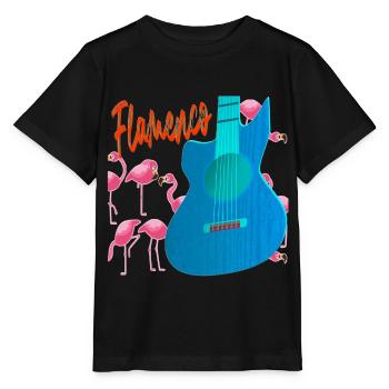 Flamenco Guitar Flamingos - Stanley/Stella Kinder T-Shirt MINI CREATOR  - Schwarz - Vorne - Mikhail (115cm)