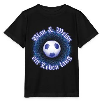 Blau Weiss ein Leben Lang Schalker Geschenkidee - Stanley/Stella Kinder T-Shirt MINI CREATOR  - Schwarz - Vorne - Mikhail (115cm)