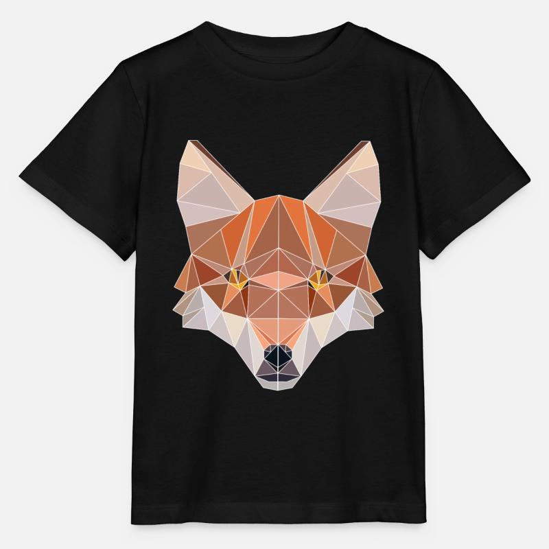 Fox Forest Wildlife Animal Design Polygonales - Stanley/Stella Kinder T-Shirt MINI CREATOR - Schwarz