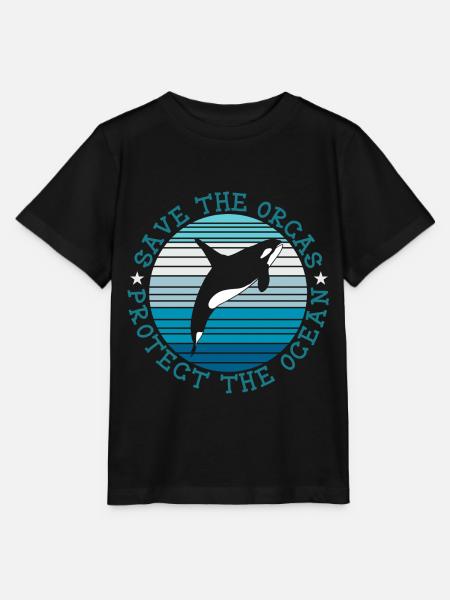 Rette die OrcasWale Schütze den Ozean - Stanley/Stella Kinder T-Shirt MINI CREATOR - Schwarz