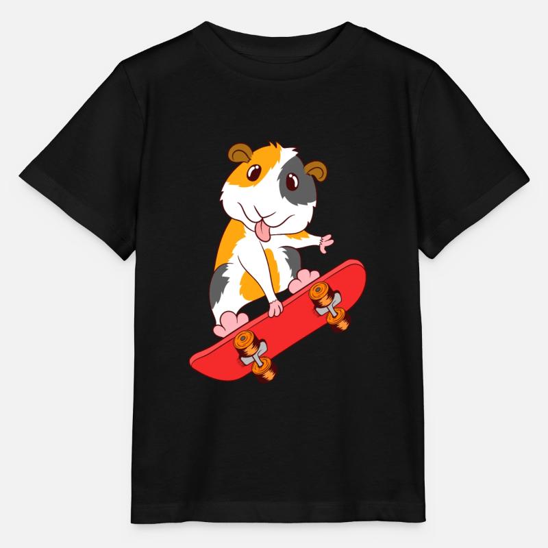 Skateboard Guinée Cochon Skate Sur Tshirt Design - T-shirt bio MINI CREATOR Stanley/Stella Enfant - noir