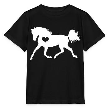 Cheval coeur cheval amoureux équitation fille cadeau - T-shirt bio MINI CREATOR Stanley/Stella Enfant - noir - Devant - Mikhail (115cm)