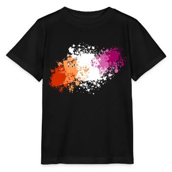 Lesben Pride Kleckse - Stanley/Stella Kinder T-Shirt MINI CREATOR  - Schwarz - Vorne - Mikhail (115cm)