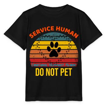 Service Human, Emotional Support Human - Stanley/Stella MINI CREATOR Kids’ T-Shirt - black - Front - Mikhail (115cm)