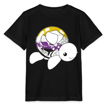 Non binary turtle - Stanley/Stella MINI CREATOR Kids’ T-Shirt - black - Front - Mikhail (115cm)
