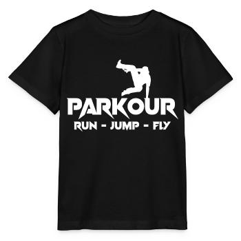 Parkour Freerunner Motiv Trendsport Extremes Sport - Stanley/Stella Kinder T-Shirt MINI CREATOR  - Schwarz - Vorne - Mikhail (115cm)