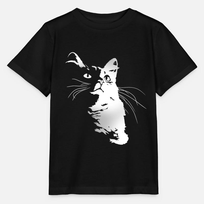 Katze - Stanley/Stella Kinder T-Shirt MINI CREATOR  - Schwarz