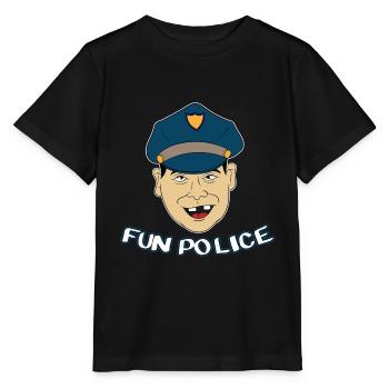 Fun Police für Polizei T-Shirt Design Notfall - Stanley/Stella Kinder T-Shirt MINI CREATOR  - Schwarz - Vorne - Mikhail (115cm)