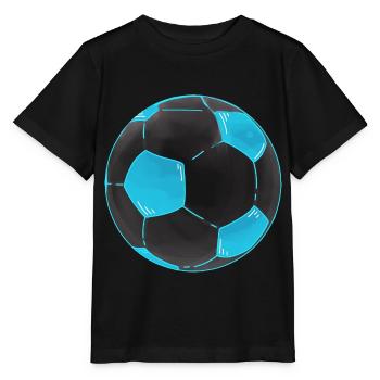 Football Black Blue Cool Football Sticker - Stanley/Stella MINI CREATOR Kids’ T-Shirt - black - Front - Mikhail (115cm)