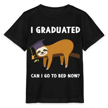 J’ai obtenu mon diplôme Puis-je aller me coucher maintenant? - T-shirt bio MINI CREATOR Stanley/Stella Enfant - noir - Devant - Mikhail (115cm)