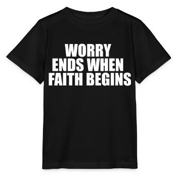 Die Sorge endet, wenn der Glaube beginnt - Stanley/Stella Kinder T-Shirt MINI CREATOR  - Schwarz - Vorne - Mikhail (115cm)