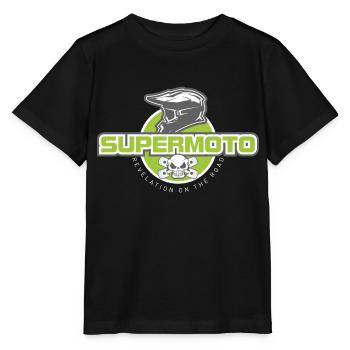 SUPER MOTO Monkey Helm - Stanley/Stella Kinder T-Shirt MINI CREATOR  - Schwarz - Vorne - Mikhail (115cm)