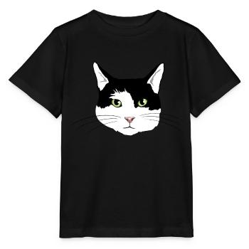chat noir et blanc - T-shirt bio MINI CREATOR Stanley/Stella Enfant - noir - Devant - Mikhail (115cm)
