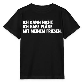 Pferd Reitsport Reiten Pferdesport Friese - Stanley/Stella Kinder T-Shirt MINI CREATOR  - Schwarz - Vorne - Mikhail (115cm)