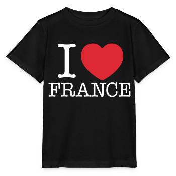 I Love france | I Love french | I Heart france - Stanley/Stella MINI CREATOR Kids’ T-Shirt - black - Front - Mikhail (115cm)