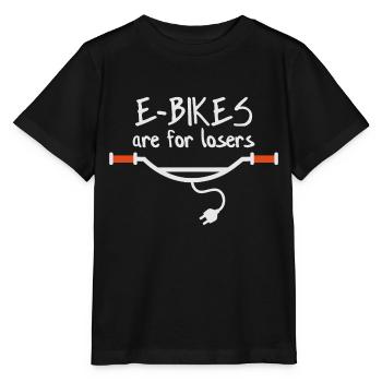 Les vélos électriques sont pour les perdants - T-shirt bio MINI CREATOR Stanley/Stella Enfant - noir - Devant - Mikhail (115cm)