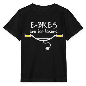 Les vélos électriques sont pour les perdants - T-shirt bio MINI CREATOR Stanley/Stella Enfant - noir - Devant - Mikhail (115cm)