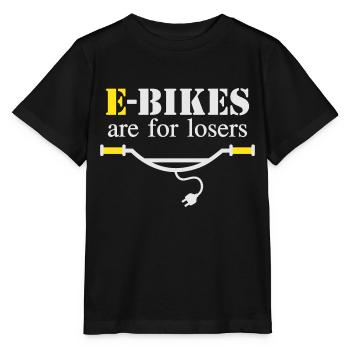 Les vélos électriques sont pour les perdants - T-shirt bio MINI CREATOR Stanley/Stella Enfant - noir - Devant - Mikhail (115cm)