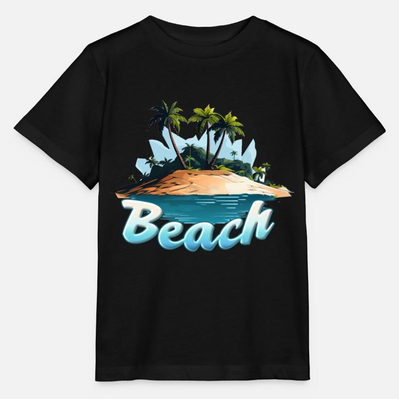 Beach Beach Comic Motif - Stanley/Stella MINI CREATOR Kids’ T-Shirt - black