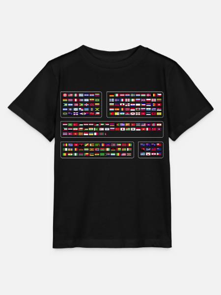 Internationale Weltflaggen - Flaggen Der Länder - Stanley/Stella T-shirt MINI CREATOR til børn - sort