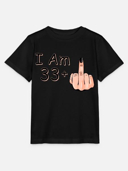 Ich bin 33 + 1 Mittelfinger Hemd Ich bin 33 plus, - Stanley/Stella Kinder T-Shirt MINI CREATOR  - Schwarz