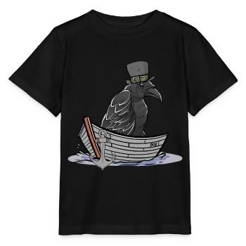 Crow Raven Ferryman Ravens Crows Boat Boats - Stanley/Stella MINI CREATOR Kids’ T-Shirt - black - Front - Mikhail (115cm)
