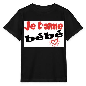 Je taime bébé - T-shirt bio MINI CREATOR Stanley/Stella Enfant - noir - Devant - Mikhail (115cm)
