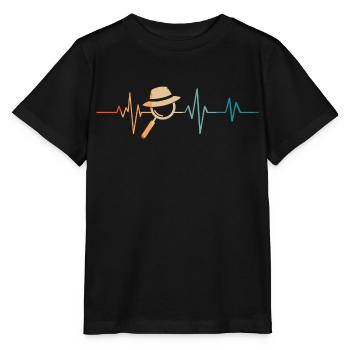 Retro Heartbeat Lupe - Stanley/Stella Kinder T-Shirt MINI CREATOR  - Schwarz - Vorne - Mikhail (115cm)