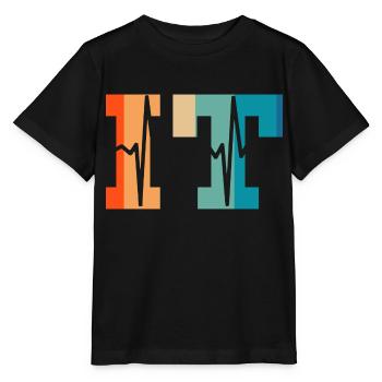 Battement de cœur rétro information technology - T-shirt bio MINI CREATOR Stanley/Stella Enfant - noir - Devant - Mikhail (115cm)