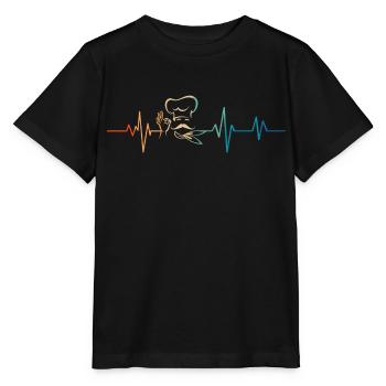 Battement de coeur rétro chef cuisinier - T-shirt bio MINI CREATOR Stanley/Stella Enfant - noir - Devant - Mikhail (115cm)
