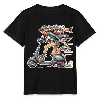 Scooter Cyclomoteur Scooter - T-shirt bio MINI CREATOR Stanley/Stella Enfant - noir - Devant - Mikhail (115cm)