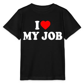 I love my job - Stanley/Stella Kinder T-Shirt MINI CREATOR  - Schwarz - Vorne - Mikhail (115cm)