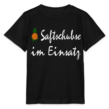 Saftschubse im Einsatz - Stanley/Stella Kinder T-Shirt MINI CREATOR  - Schwarz - Vorne - Mikhail (115cm)