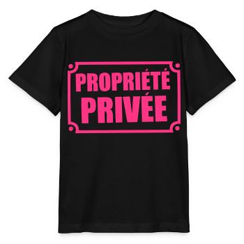 pancarte propriete privee - T-shirt bio MINI CREATOR Stanley/Stella Enfant - noir - Devant - Mikhail (115cm)