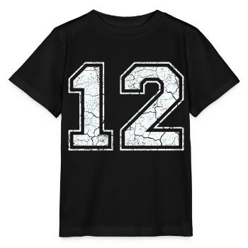 12 dans blanc in Used Look - T-shirt bio MINI CREATOR Stanley/Stella Enfant - noir - Devant - Mikhail (115cm)