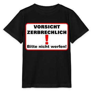 Zerbrechlich vorsicht - Stanley/Stella Kinder T-Shirt MINI CREATOR  - Schwarz - Vorne - Mikhail (115cm)