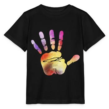 Hand stop - Stanley/Stella MINI CREATOR Kids’ T-Shirt - black - Front - Mikhail (115cm)