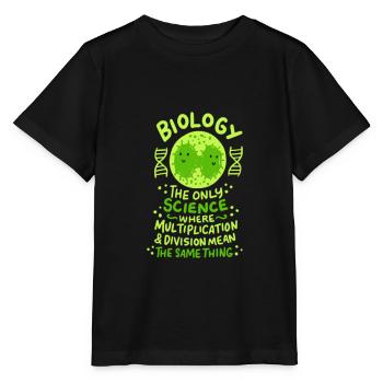 Biologie die einzige Wissenschaft, in der ich schenke - Stanley/Stella Kinder T-Shirt MINI CREATOR  - Schwarz - Vorne - Mikhail (115cm)