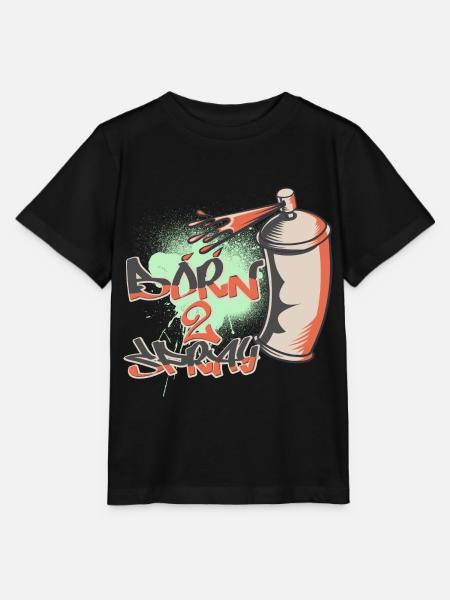 Born To Spray Graffiti Style Design - Stanley/Stella Kinder T-Shirt MINI CREATOR - Schwarz