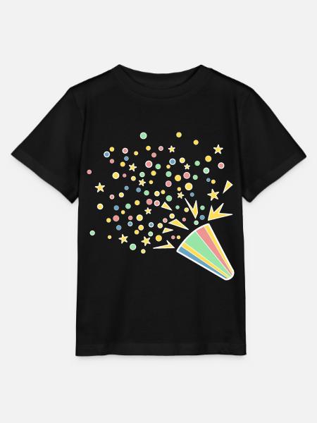 Festliches Konfetti-Horn - Stanley/Stella Kinder T-Shirt MINI CREATOR - Schwarz