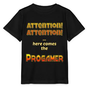Attention Pro Gamer lustige Geschenkidee Zocker - Stanley/Stella Kinder T-Shirt MINI CREATOR  - Schwarz - Vorne - Mikhail (115cm)