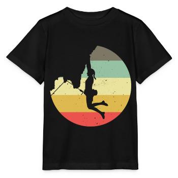 Mountaineering Climbing Gift Bouldering Retro Cool - Stanley/Stella MINI CREATOR Kids’ T-Shirt - black - Front - Mikhail (115cm)