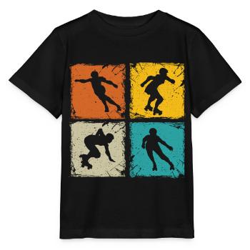 Roller derby rétro carrés roller derby unique - T-shirt bio MINI CREATOR Stanley/Stella Enfant - noir - Devant - Mikhail (115cm)
