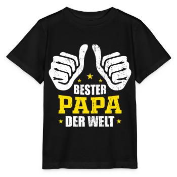 Bester Papa Der Welt Bester Papa - Stanley/Stella Kinder T-Shirt MINI CREATOR  - Schwarz - Vorne - Mikhail (115cm)