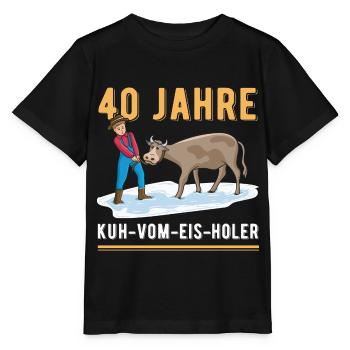 40 years of service anniversary Company anniversary Cow From ice - Stanley/Stella MINI CREATOR Kids’ T-Shirt - black - Front - Mikhail (115cm)