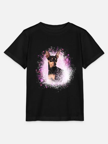 pinscher ,zwergpinscher, rosa,Hund ,malerei - Stanley/Stella Kinder T-Shirt MINI CREATOR - Schwarz