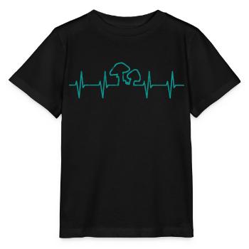 Chasseur éponge avec cèpe - Champignon, Champignon - T-shirt bio MINI CREATOR Stanley/Stella Enfant - noir - Devant - Mikhail (115cm)